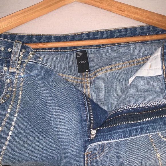 Cider Blue Rhinestone Mini Skirt - Picture 5 of 5